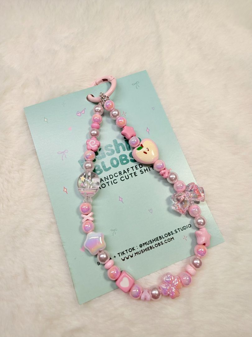mushieblobs studio Phone Charm Dainty Strap,  Pink
