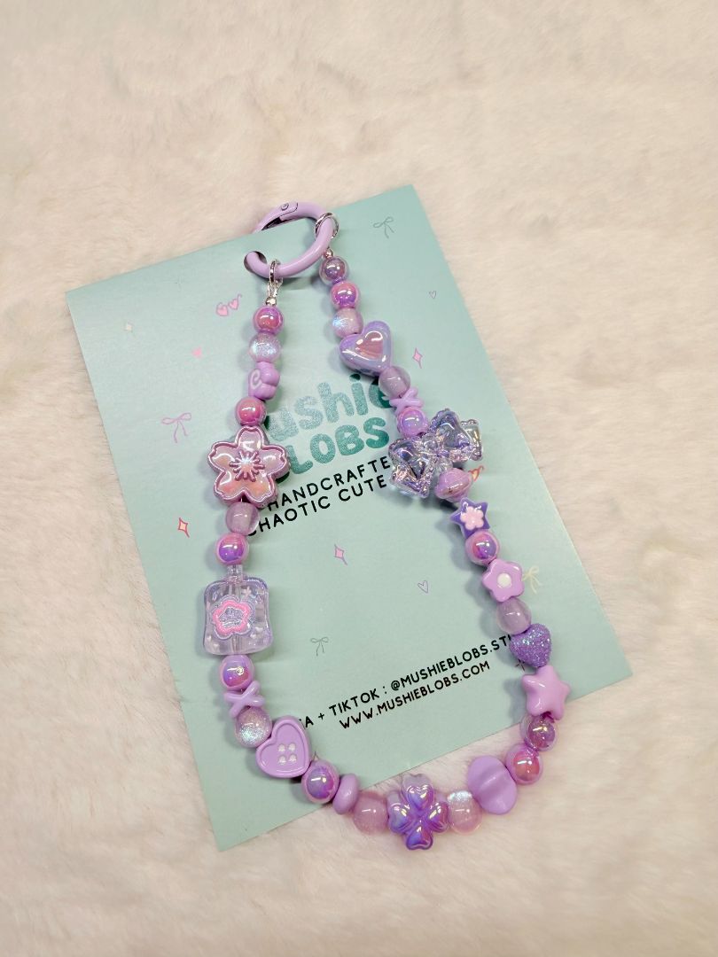 mushieblobs studio Phone Charm Dainty Strap,  Purple