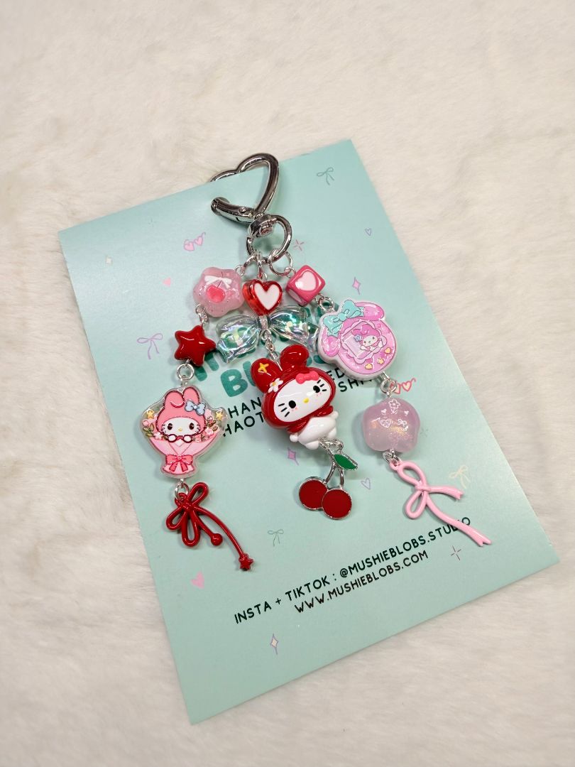 mushieblobs studio Bag Charm: My Melody,  Red & Pink