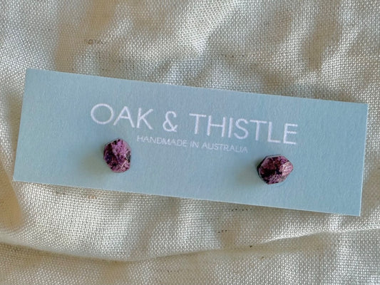 Oak & Thistle Pip Stud Earrings,  Purple