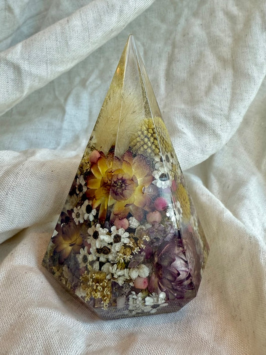 Oak & Thistle Ring Cone,  Yellow, pink, white, orange