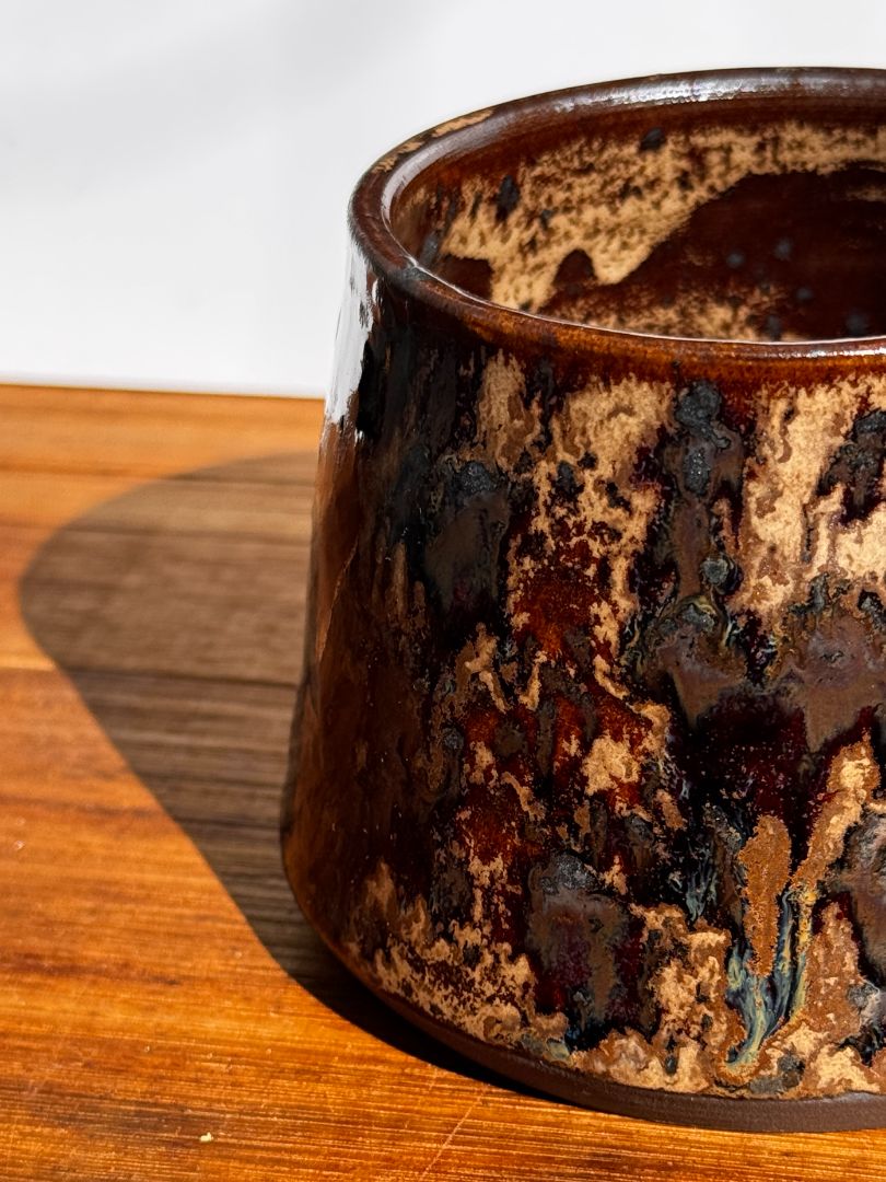 warrah ceramics Volcano Mug (dark woods),  Dark Brown & Black 7x10cm