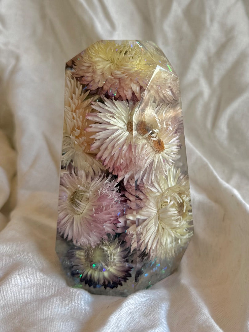 Oak & Thistle Resin Crystal,  Pink, blue