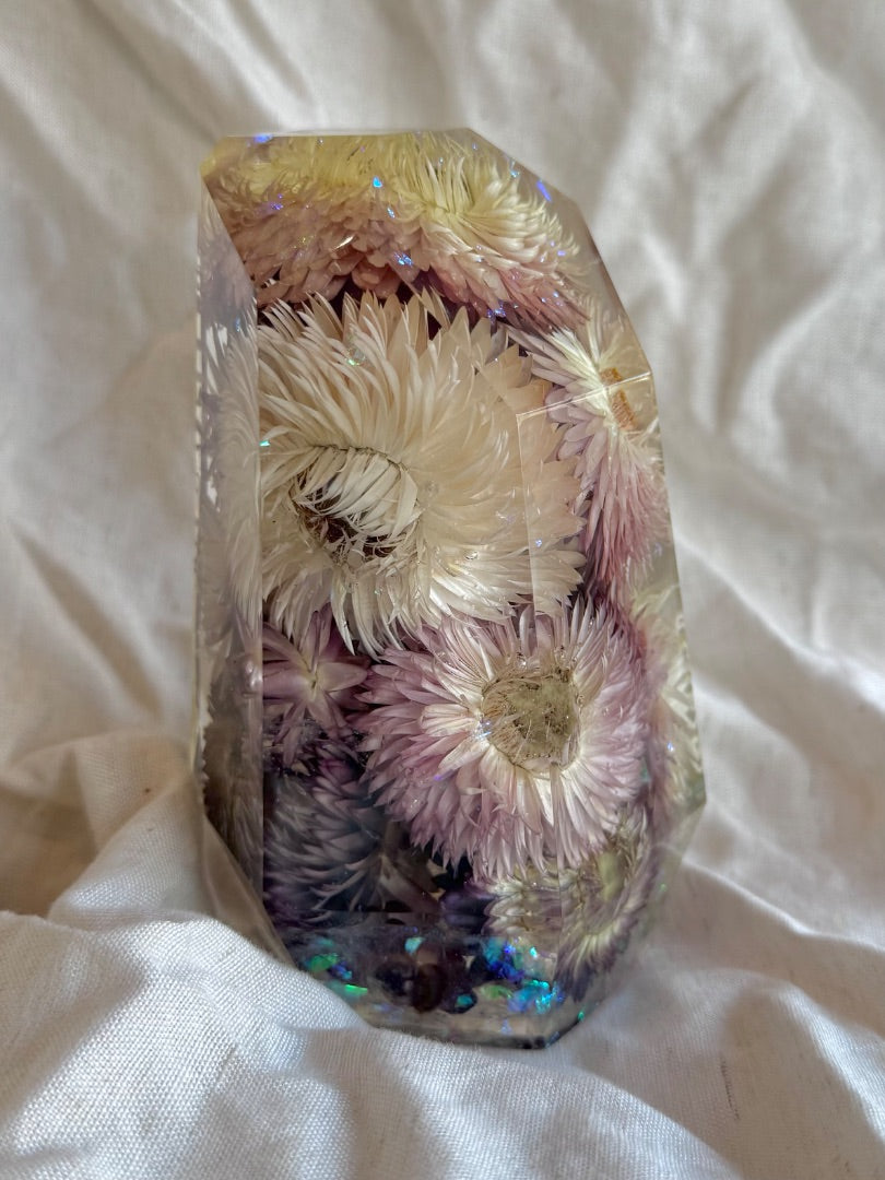 Oak & Thistle Resin Crystal,  Pink, blue