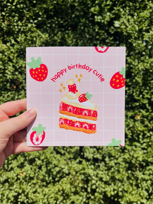 Seedi Bun Birthday Card,  Pink 14.8cm x 14.8cm