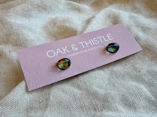 Oak & Thistle Pip Stud Earrings,  Duochrome