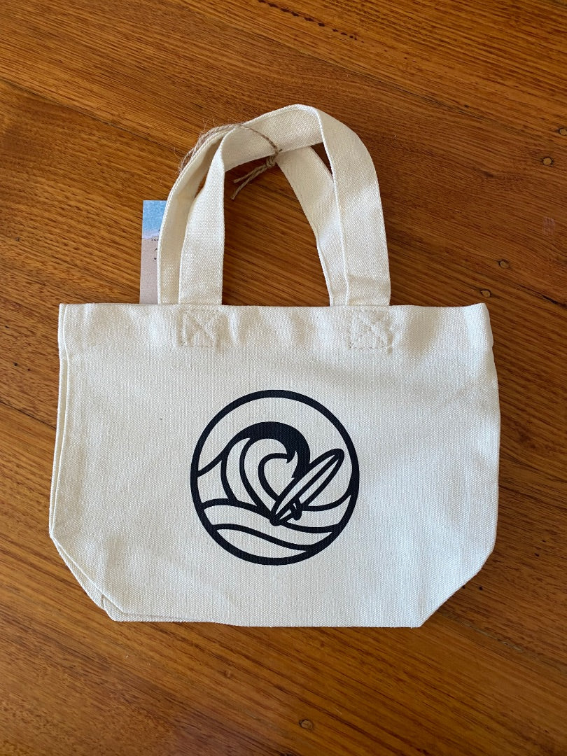 Marina Lab Mini tote bag - Waverider bag,  Beige/black H 33cm W 30cm
