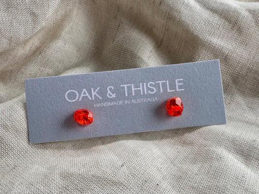 Oak & Thistle Pip Stud Earrings,  Neon Orange