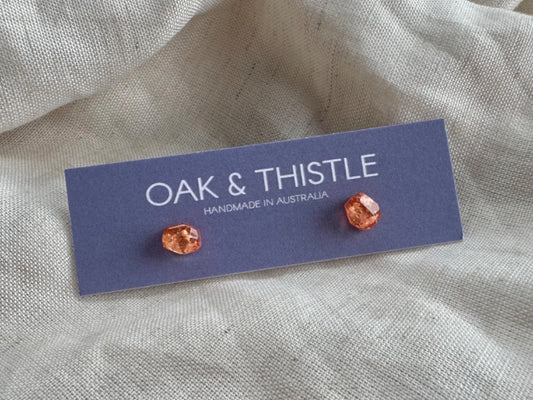Oak & Thistle Pip Stud Earrings,  Pale orange