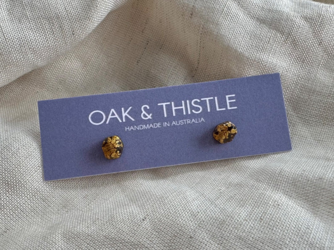 Oak & Thistle Pip Stud Earrings,  Mustard