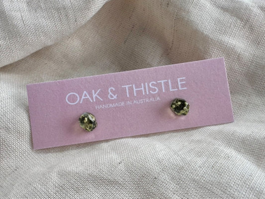 Oak & Thistle Pip Stud Earrings,  Pale green