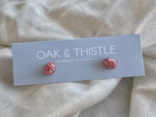 Oak & Thistle Pip Stud Earrings,  Pink