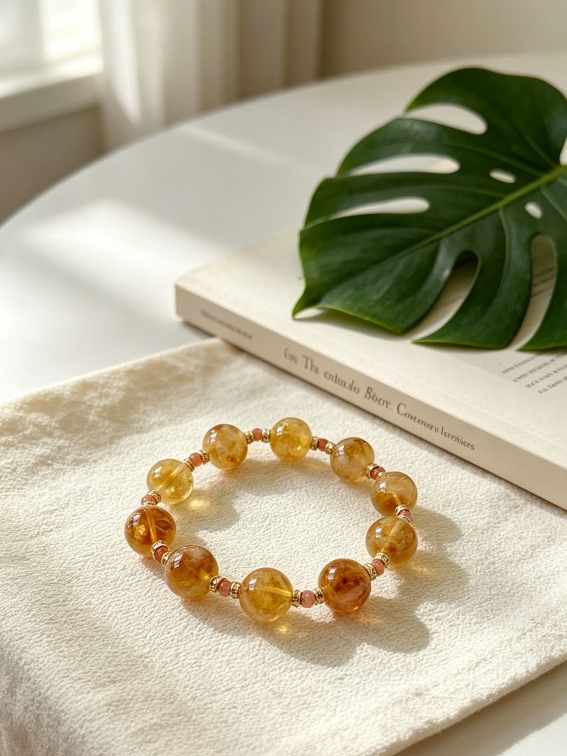 LumaKnot Natural Citrine Wealth & Joy Crystal Bracelet,   One Size