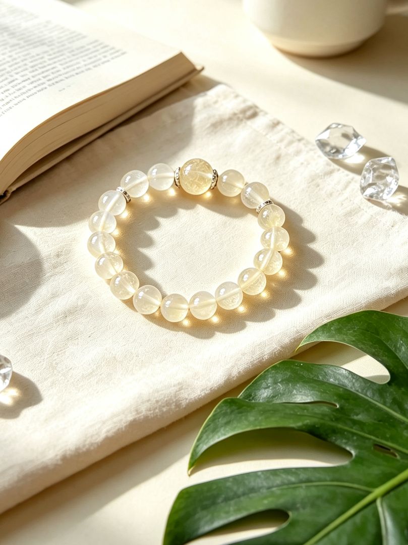 LumaKnot Natural Lemon Quartz Crystal Bracelet,   One Size