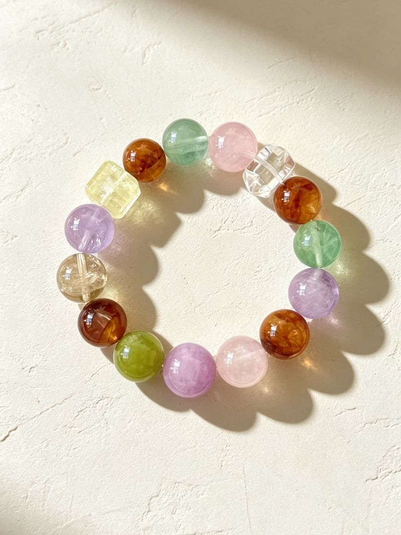 LumaKnot Colorful Crystal Beaded Bracelet,   One Size