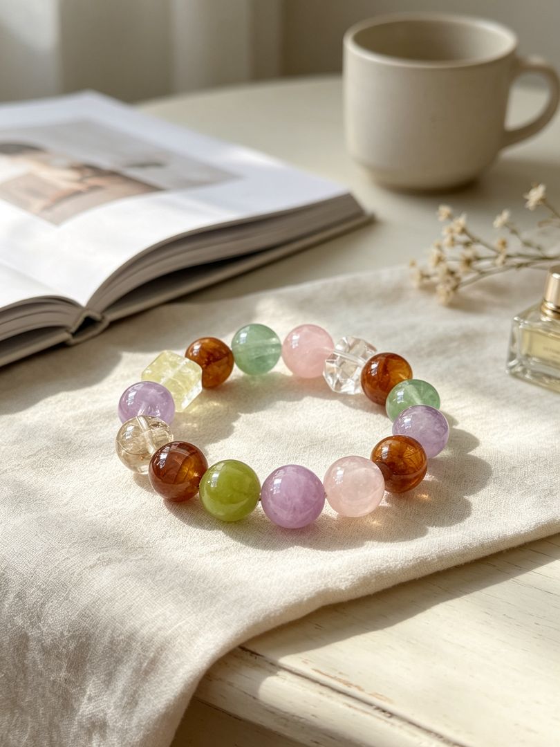 LumaKnot Colorful Crystal Beaded Bracelet,   One Size