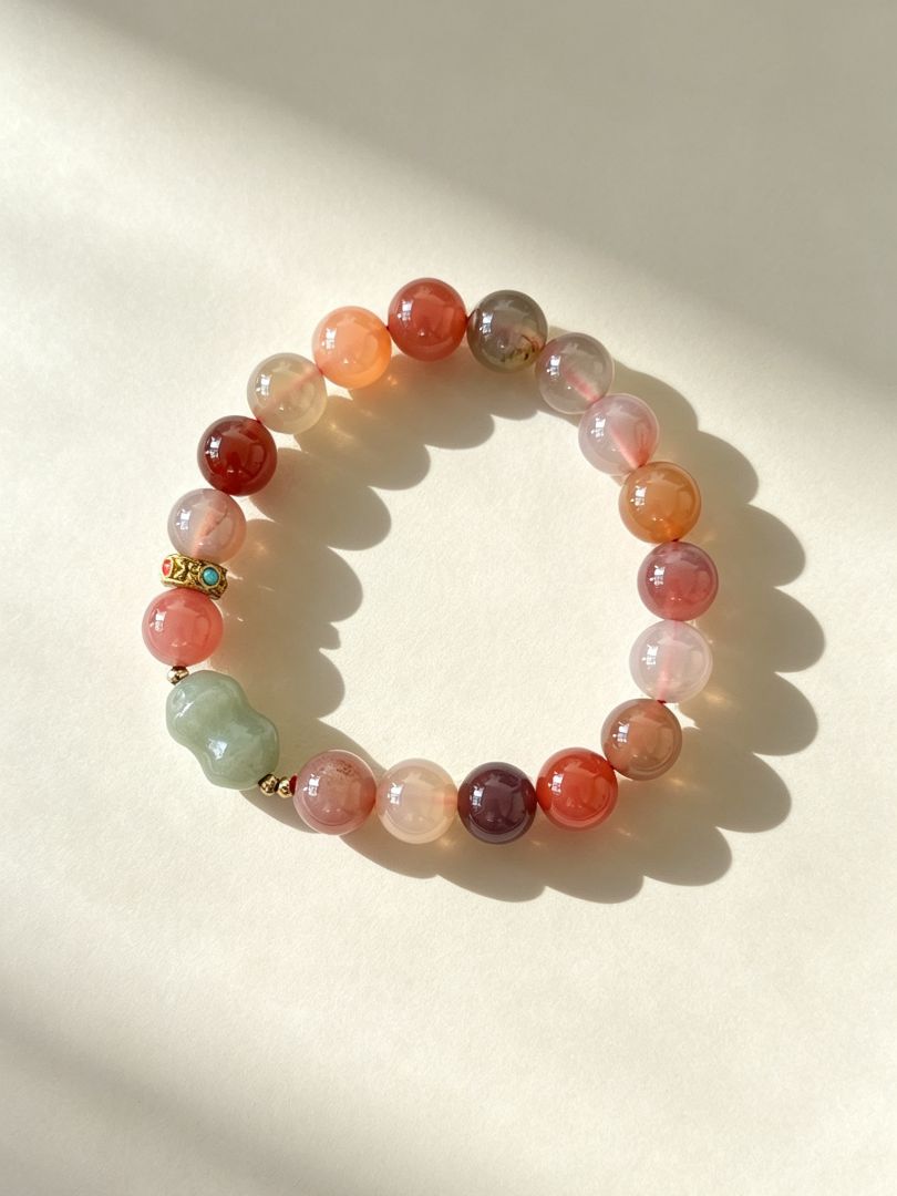 LumaKnot Natural Agate Gemstone Bracelet,   One Size