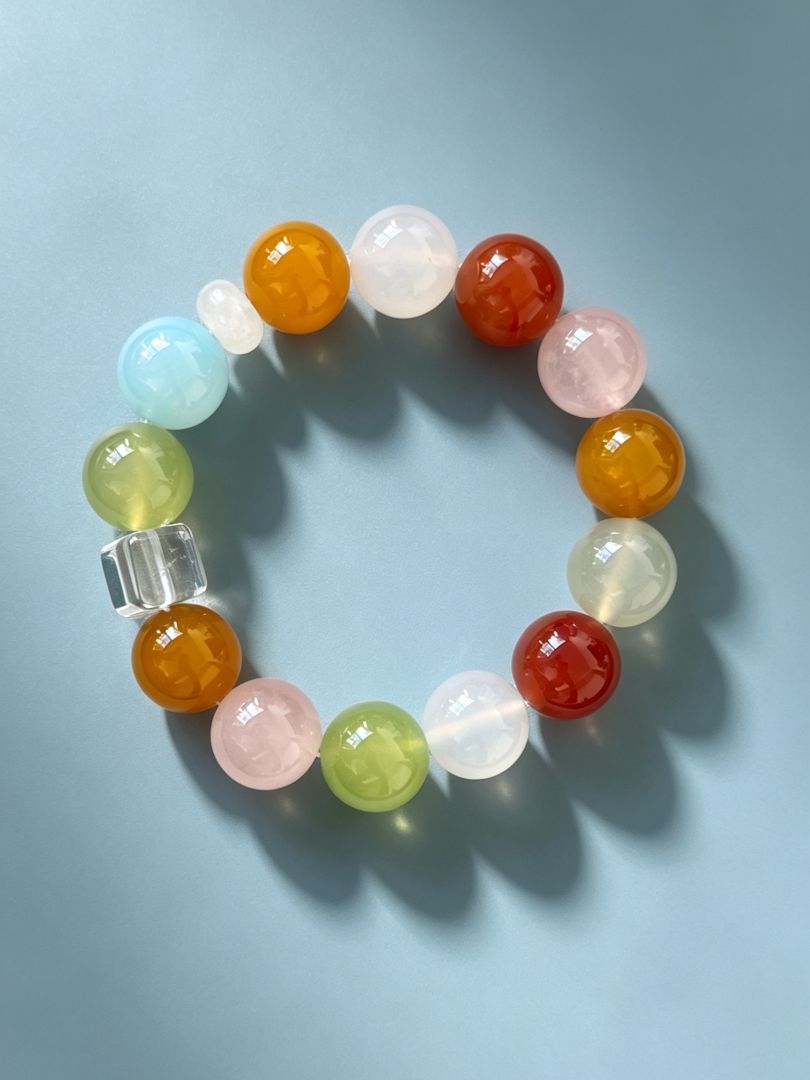 LumaKnot Natural Agate Gemstone Bracelet,   One Size