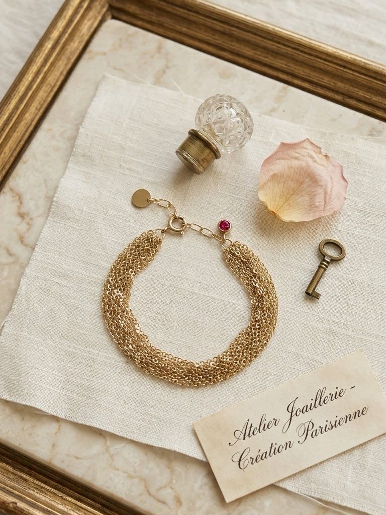 LumaKnot Vintage French Style Multi-Layer Gold Bracelet,   One Size