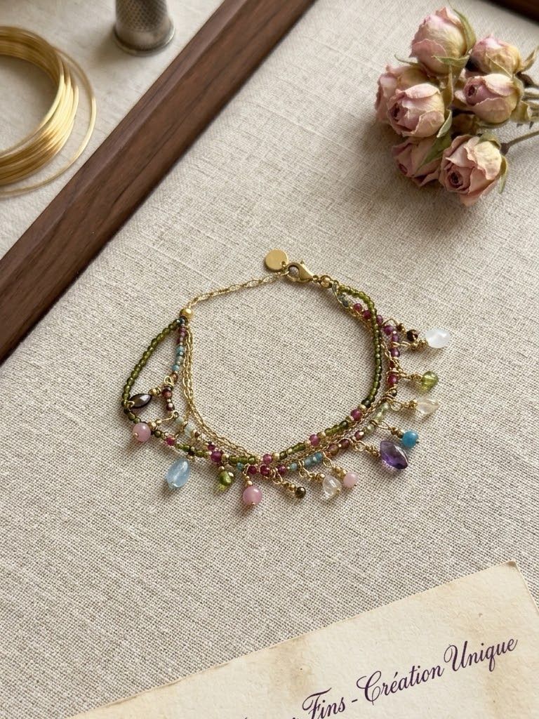LumaKnot French Vintage Boho Beaded Bracelet,   One Size