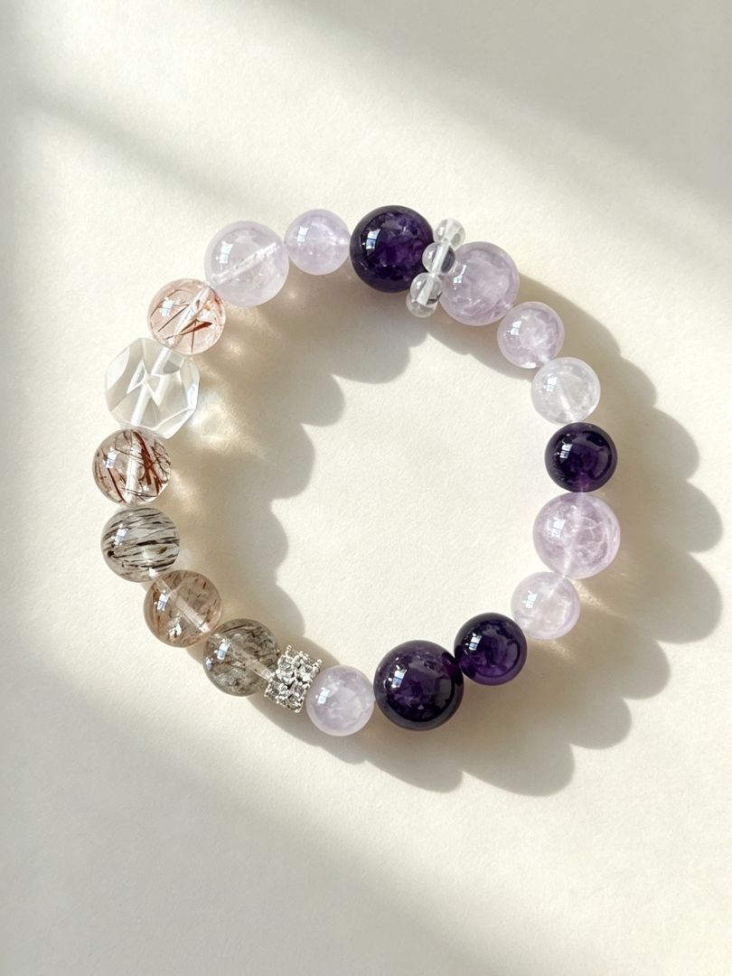 LumaKnot Natural Amethyst Quartz Bracelet,   One Size