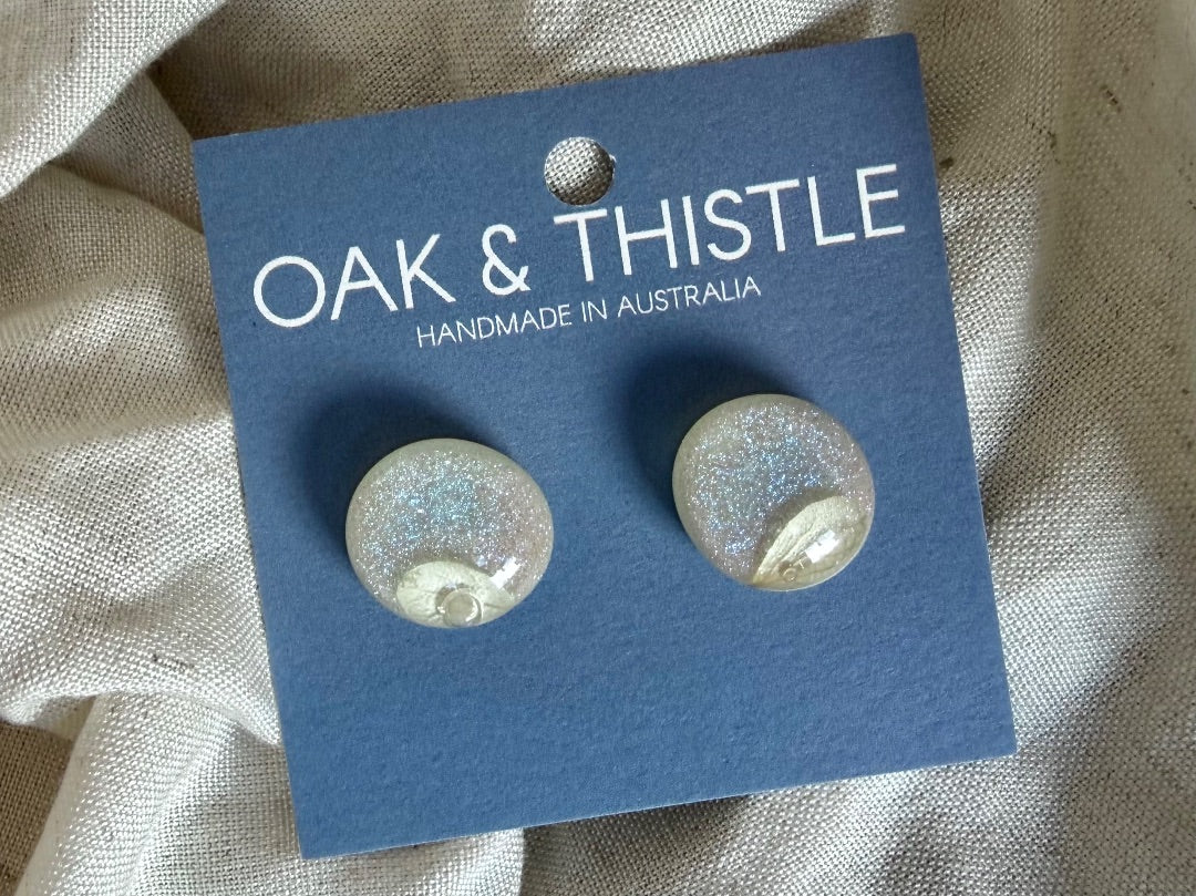 Oak & Thistle Droplet Stud Earrings,  Blue, gold