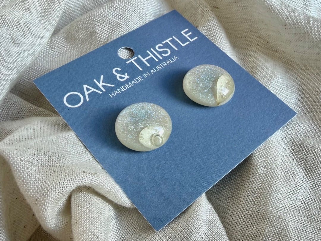 Oak & Thistle Droplet Stud Earrings,  Blue, gold