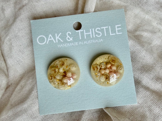 Oak & Thistle Droplet Stud Earrings,  Purple