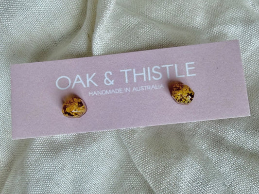 Oak & Thistle Pip Stud Earrings,  Duochrome
