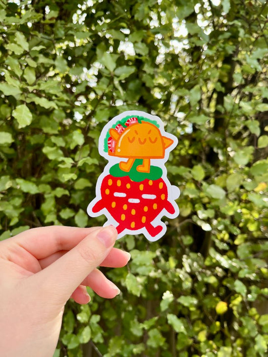 Seedi Bun Taco Sticker,  Red 4cm