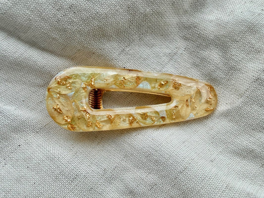 Oak & Thistle Hair Clip,  Green, gold