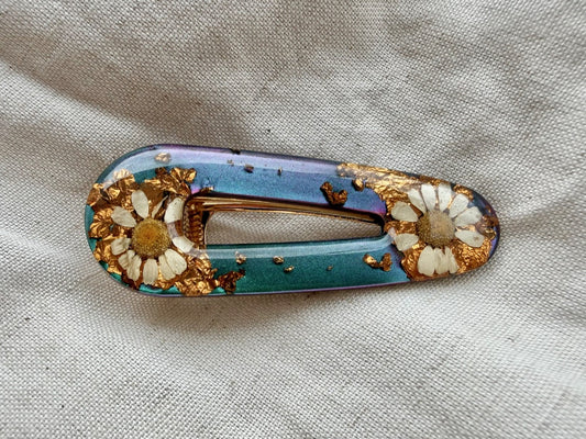 Oak & Thistle Hair Clip,  blue, purple, gold, pink