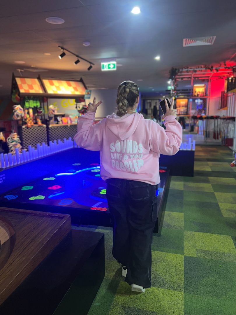 HUKEAZ Sounds Like a You Problem Hoodie,  Pink Small