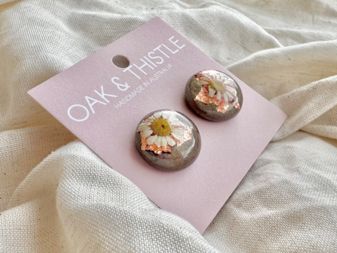 Oak & Thistle Droplet Stud Earrings,  Duochrome
