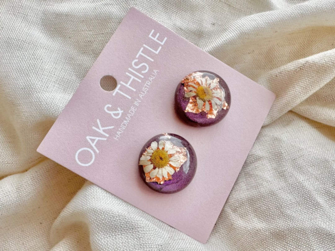 Oak & Thistle Droplet Stud Earrings,  Duochrome