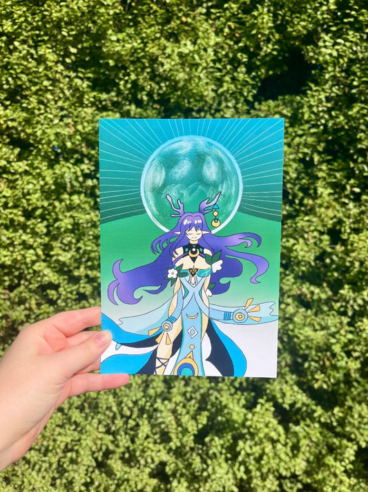 Seedi Bun Genshin Impact Fanart Lauma Print,  Green A5