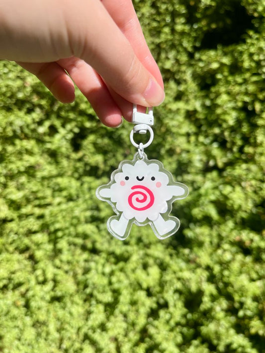 Seedi Bun Naruto Fish Cake Keychain (medium),  White medium