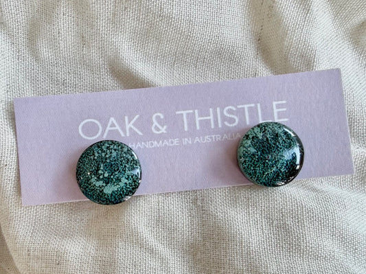 Oak & Thistle Lunar Stud Earrings,  Pale blue