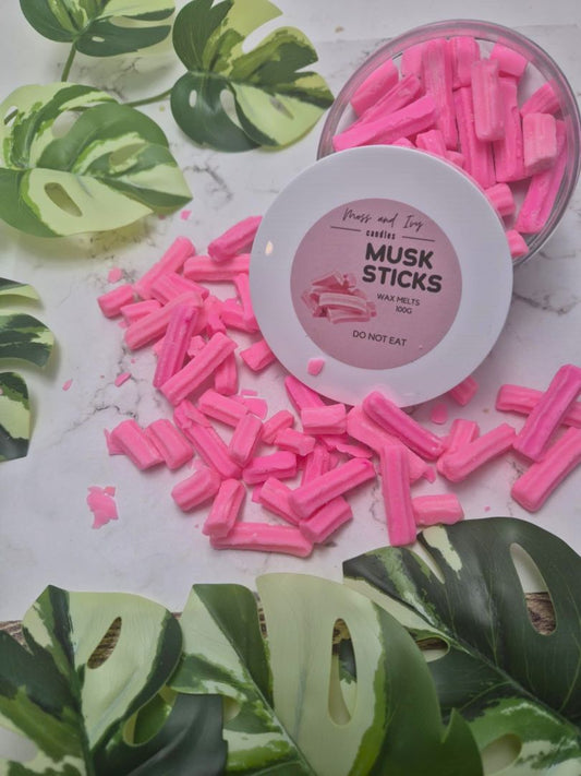 Moss and Ivy Candles Sweet Shoppe,  Musk Sticks 100g