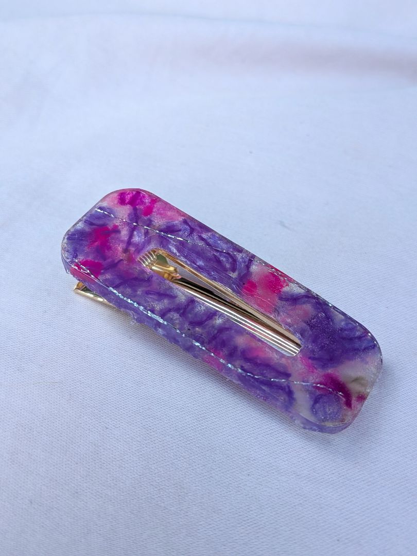 Dandy Dee Recycled Yarn Hairclip,  Purple 6cm