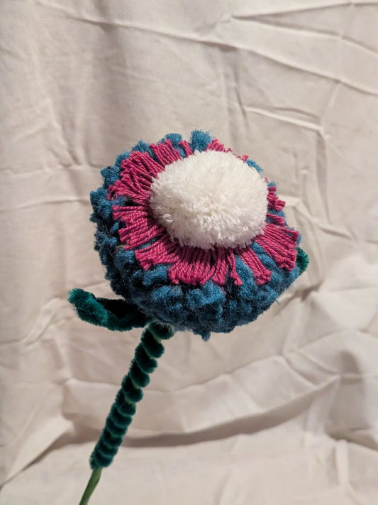 Dandy Dee Flower Pom Pom,  Blue, Purple, White 35cm