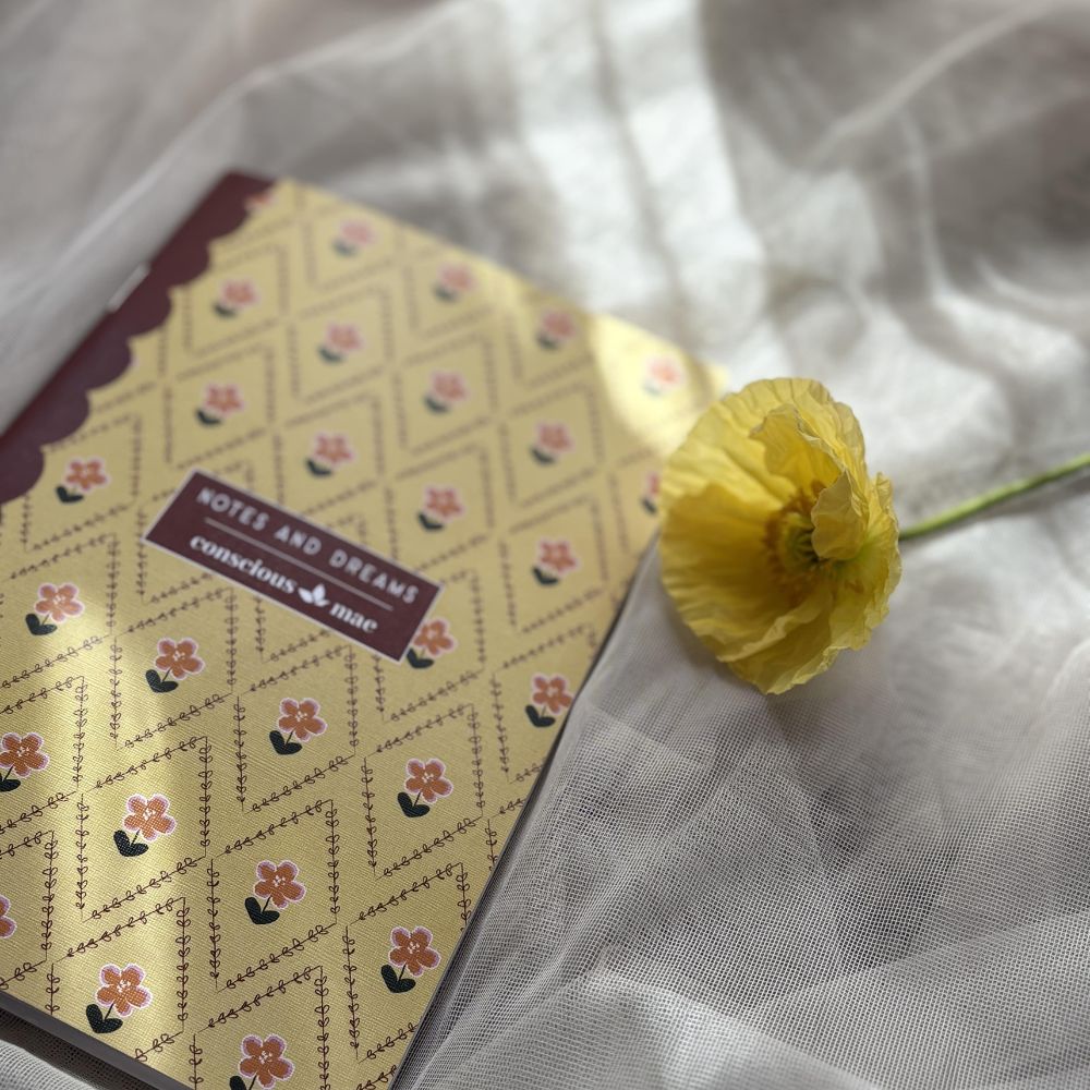 Conscious Mae Petal Patchwork Notebook,  yellow A5