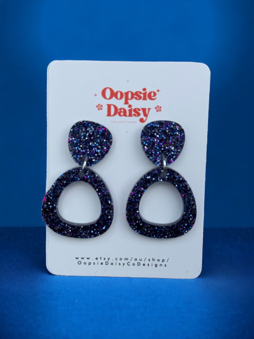 Oopsie Daisy Collections Galaxy Blue Dangle Earrings,  Blue