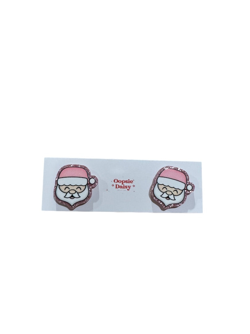 Oopsie Daisy Collections Pink Santa Studs,  Pink