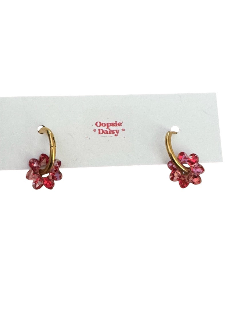 Oopsie Daisy Collections Red glitter huggie,  Red