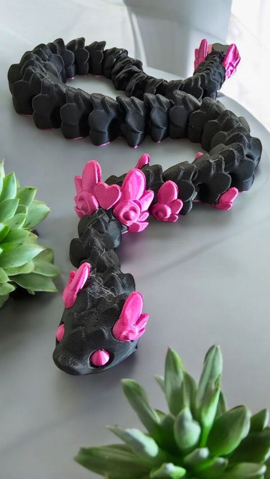 3D Cupid Snake - Black,  Black & Pink