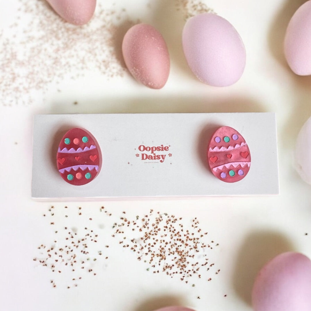 Pink Coloured Egg Studs | Oopsie Daisy Collections