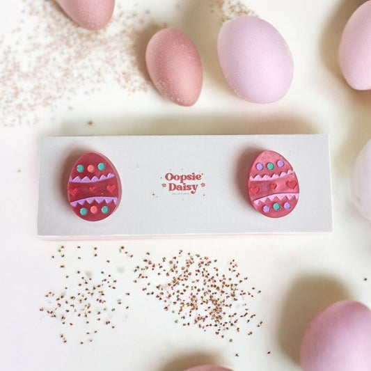 Pink Coloured Egg Studs | Oopsie Daisy Collections