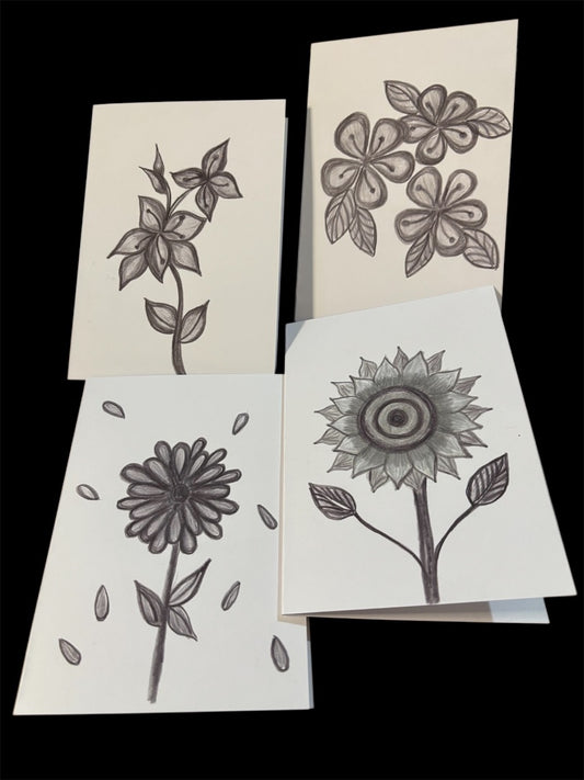 Crystal Inspirations Pencil drawn cards,  Various