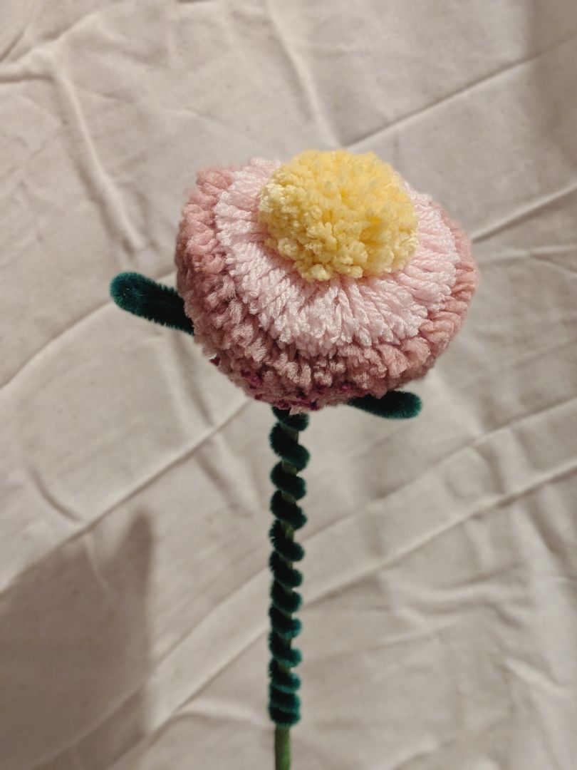 Dandy Dee Flower Pom Pom,  Pink, Yellow 35cm
